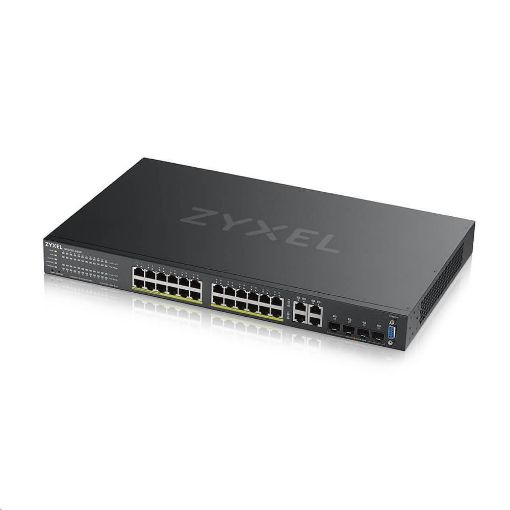 Obrázek Zyxel GS2220-28HP 28-port L2 Managed Gigabit PoE Switch, 24x gigabit RJ45, 4x gigabit RJ45/SFP, PoE 375 W