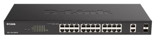 Obrázek D-Link DGS-1100-26MPV2 26-Port PoE+ Gigabit Smart Managed Switch, 24x PoE gigabit, 2x RJ45/SFP, PoE budget 370W